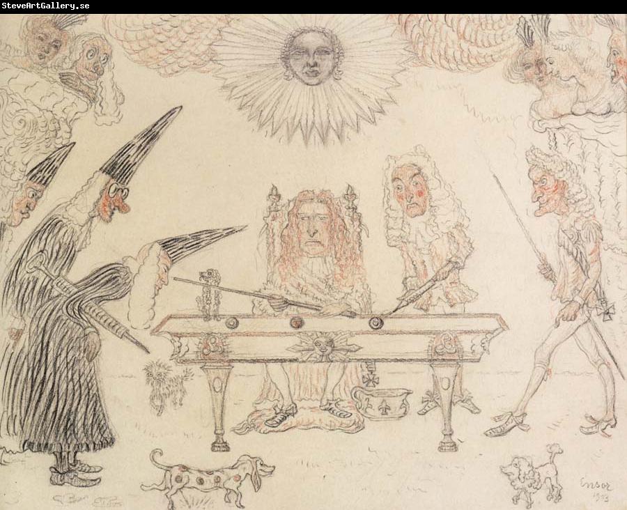 James Ensor Louis XIV Playing Billiards